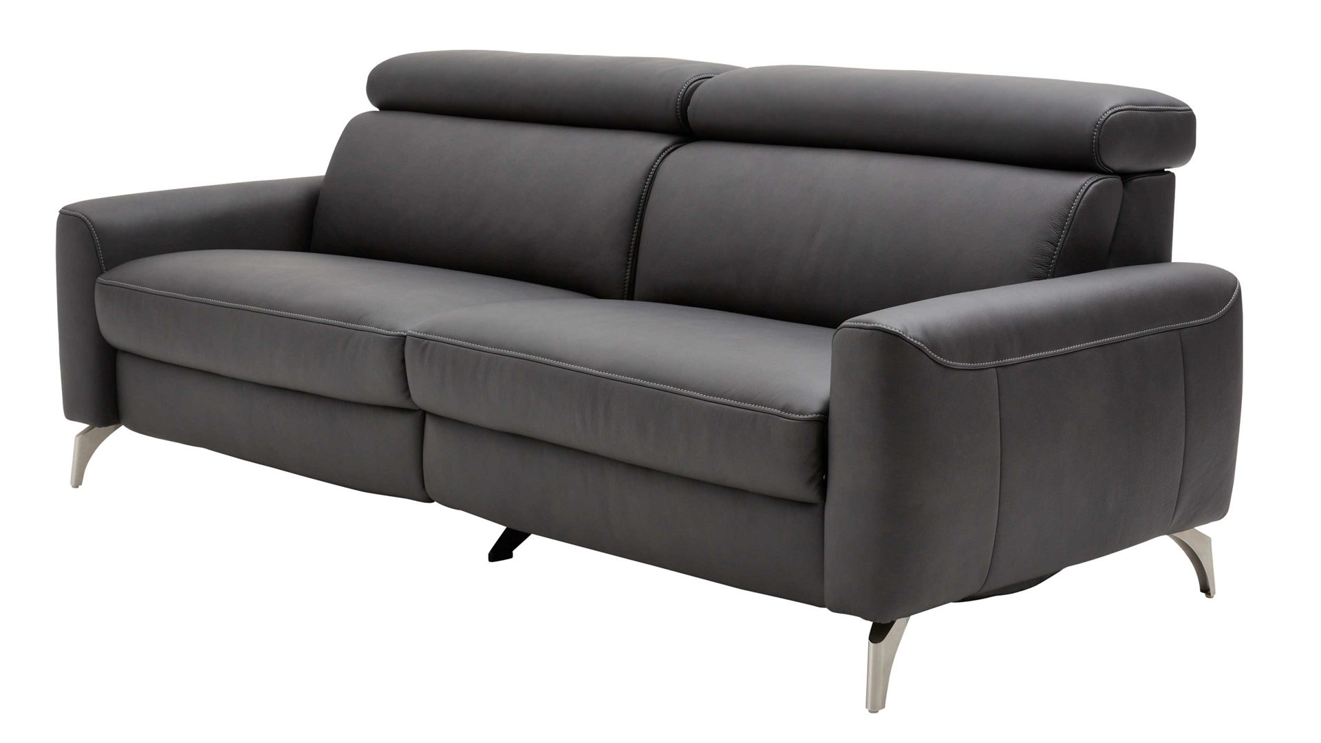 Dreisitzer comfortmaster besser sitzen, liegen, leben aus Leder in Schwarz Comfortmaster 1181 Spektra - Dreisitzer 168 N mit Wall-Free kohlefarbenes LongLife-Leder LG18 – Breite ca. 215 cm