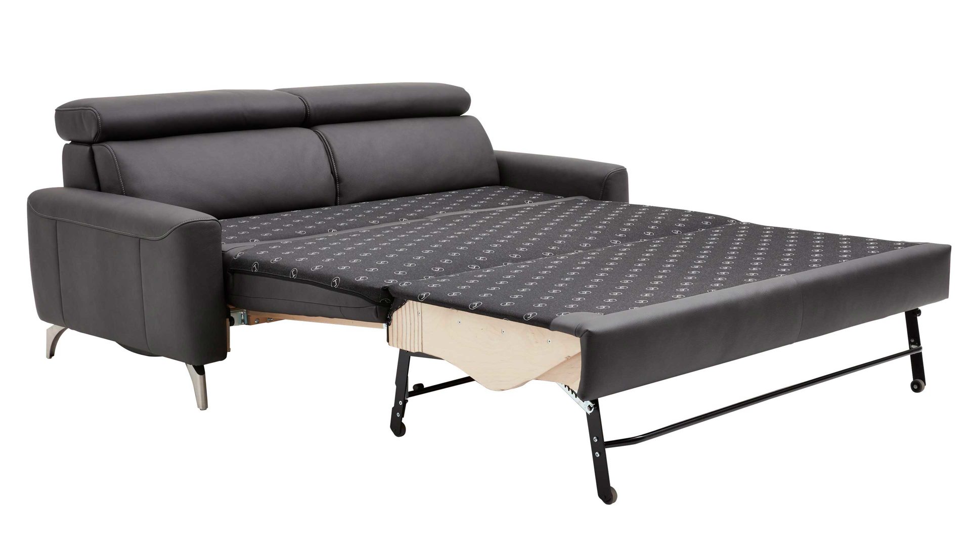 Zweisitzer comfortmaster besser sitzen, liegen, leben aus Leder in Schwarz Comfortmaster 1181 Spektra - Zweisitzer 274 M mit Bettfunktion kohlefarbenes LongLife-Leder LG18 – Breite ca. 175 cm