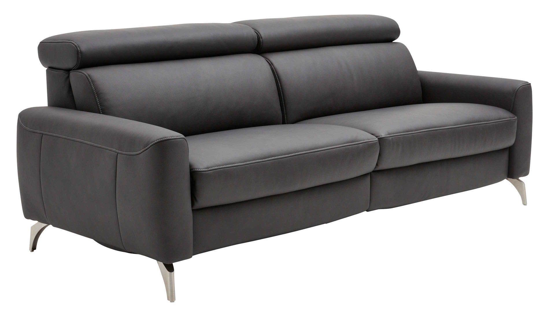 Zweisitzer comfortmaster besser sitzen, liegen, leben aus Leder in Schwarz Comfortmaster 1181 Spektra - Zweisitzer 274 M mit Bettfunktion kohlefarbenes LongLife-Leder LG18 – Breite ca. 175 cm