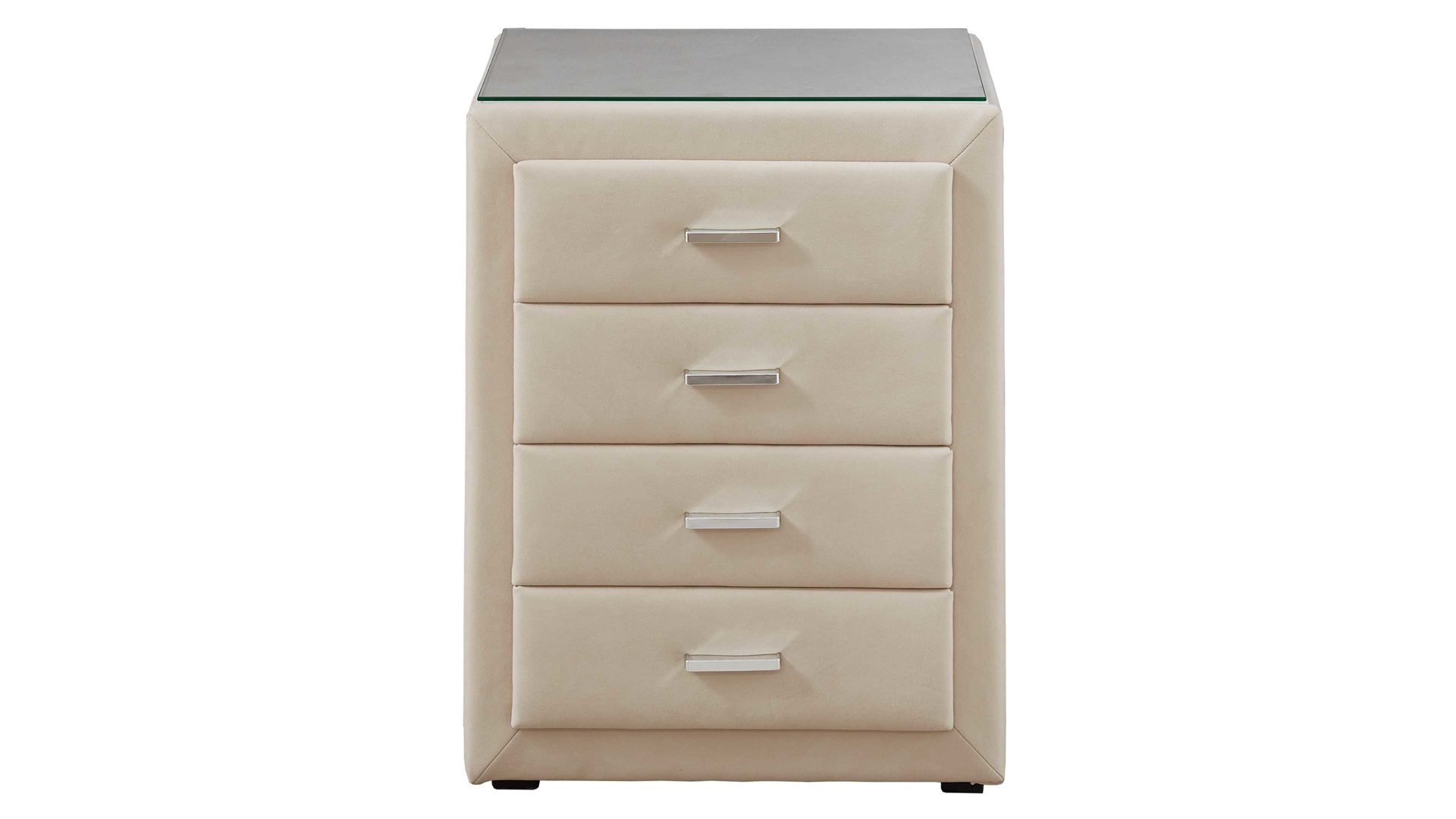 Nachtkommode comfortmaster besser sitzen, liegen, leben aus Stoff in Beige Comfortmaster Dreamplace 2.0 - Nachtkommode 43 naturfarbene Mikrofaser Felina 532000 – vier Schubladen