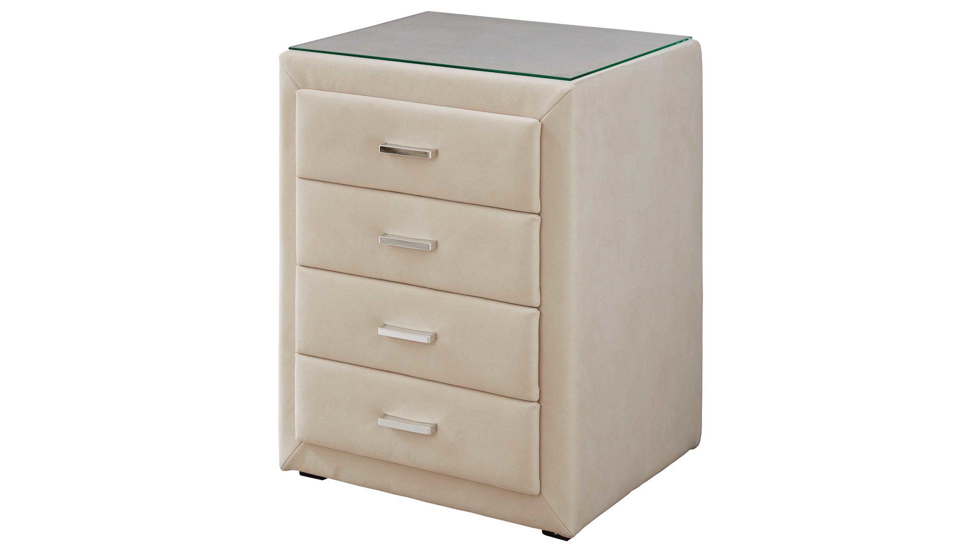 Nachtkommode comfortmaster besser sitzen, liegen, leben aus Stoff in Beige Comfortmaster Dreamplace 2.0 - Nachtkommode 43 naturfarbene Mikrofaser Felina 532000 – vier Schubladen