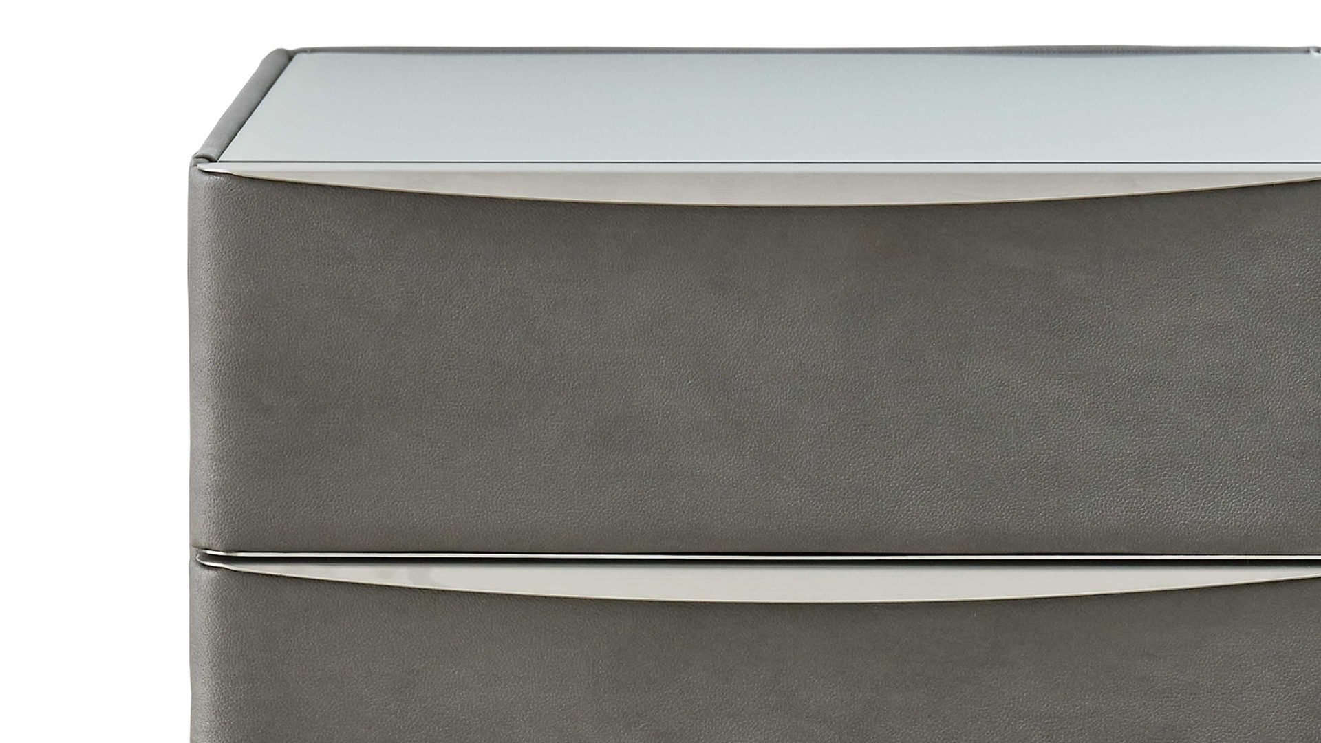 Nachtkommode comfortmaster besser sitzen, liegen, leben aus Stoff in Dunkelgrau Comfortmaster Dreamplace 2.0 - Nachtkommode 49 schieferfarbene Mikrofaser Galero 640009 – vier Schubladen