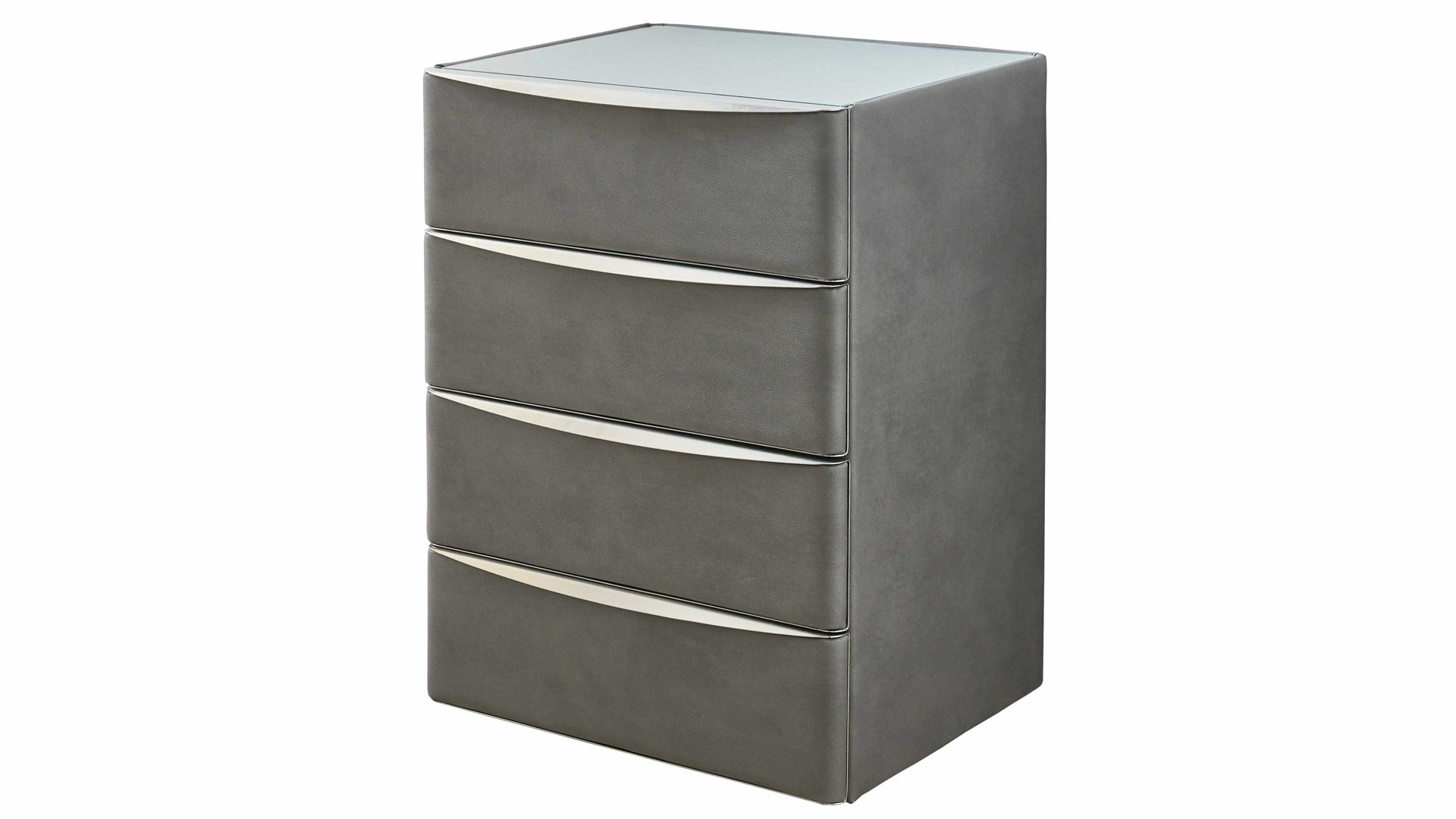 Nachtkommode comfortmaster besser sitzen, liegen, leben aus Stoff in Dunkelgrau Comfortmaster Dreamplace 2.0 - Nachtkommode 49 schieferfarbene Mikrofaser Galero 640009 – vier Schubladen