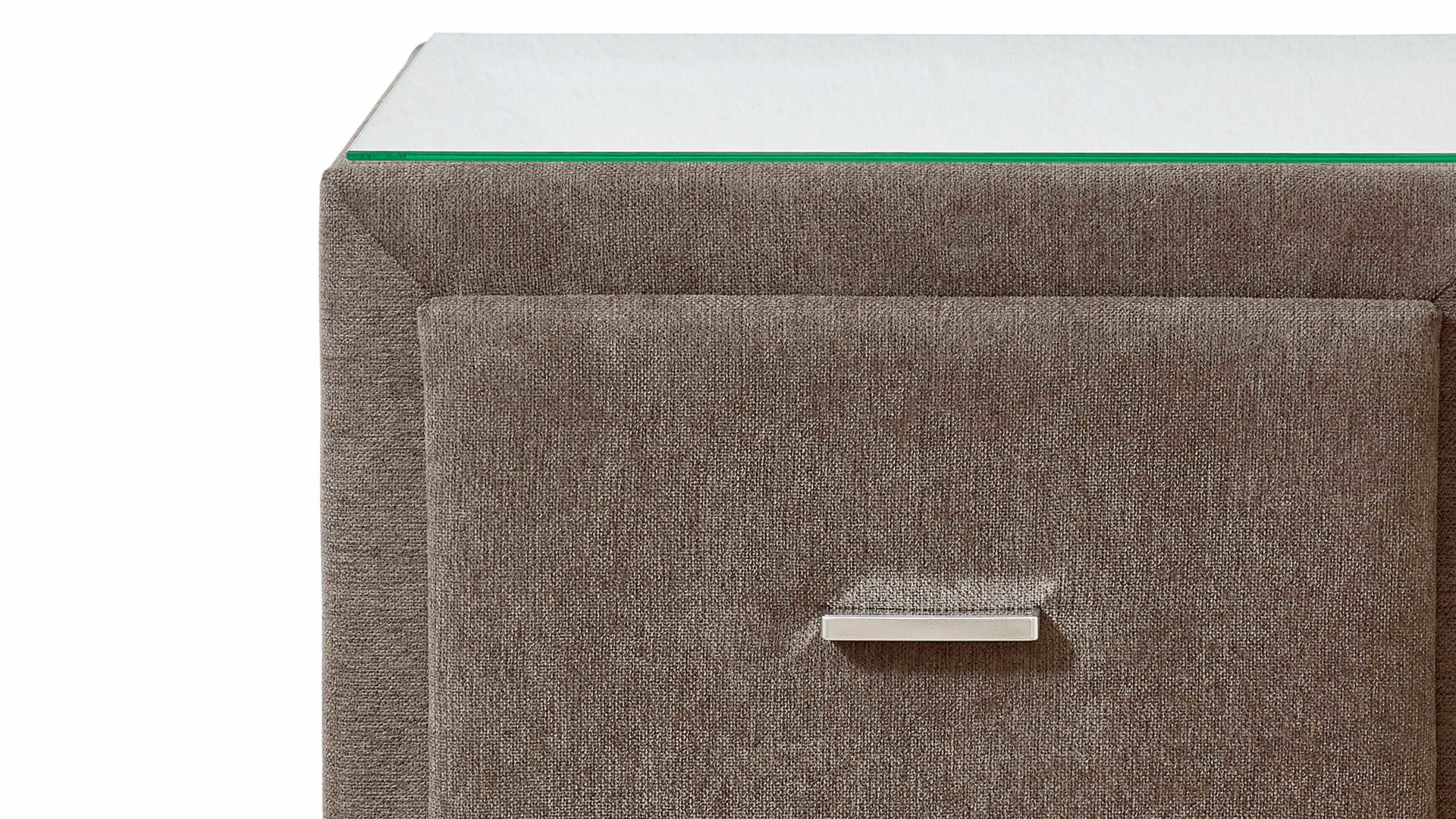 Nachtkommode comfortmaster besser sitzen, liegen, leben aus Stoff in Braun Comfortmaster Dreamplace 2.0 - Nachtkommode 46 steinfarbene Mikrofaser Nele 432006 – zwei Schubladen