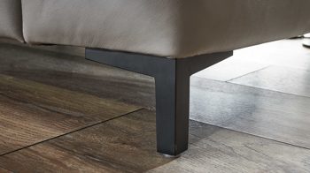 Ecksofa modulmaster aus Leder in Hellgrau Modulmaster MM-PN1161 - Ecksofa alufarbenes Leder Torro & schwarze Winkelfüße - Stellfläche ca. 166 x 311 cm