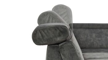 Ecksofa modulmaster aus Stoff in Dunkelgrün Modulmaster MM-ZE1162 - Wohnlandschaft mit Federkern moosfarbener Velours Amira & schwarze Metallfüße - Stellfläche ca. 346 x 227 cm