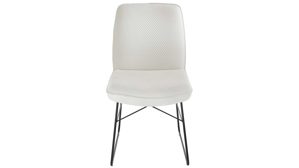Polsterstuhl K+w polstermöbel aus Stoff in Weiß Esszimmerserie Base - Polsterstuhl weißer Bezug 940-30 & schwarzes Metall