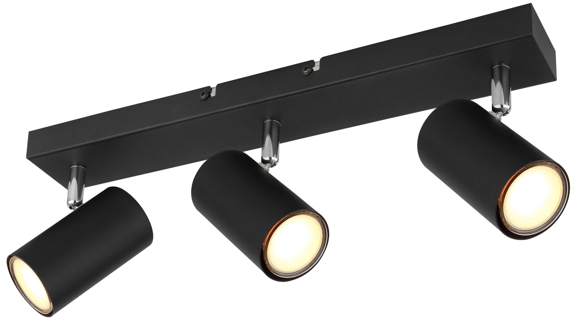 Strahler / Spot Globo lighting aus Metall in Schwarz GLOBO Deckenstrahler Robby Mattschwarz - drei Spots, Länge  ca. 41 cm