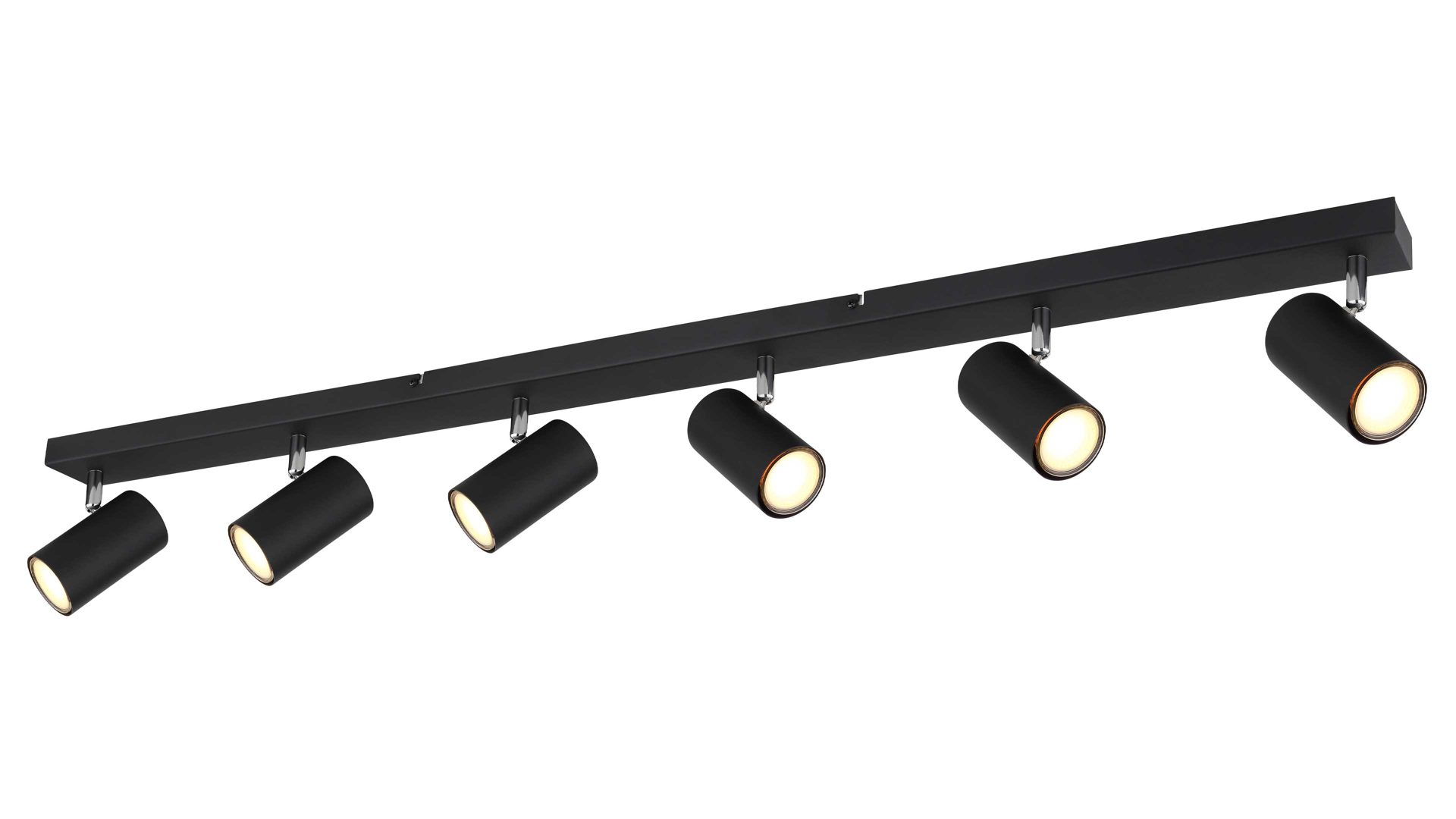 Strahler / Spot Globo lighting aus Metall in Schwarz GLOBO Deckenstrahler Robby Mattschwarz - sechs Spots, Länge ca. 115 cm