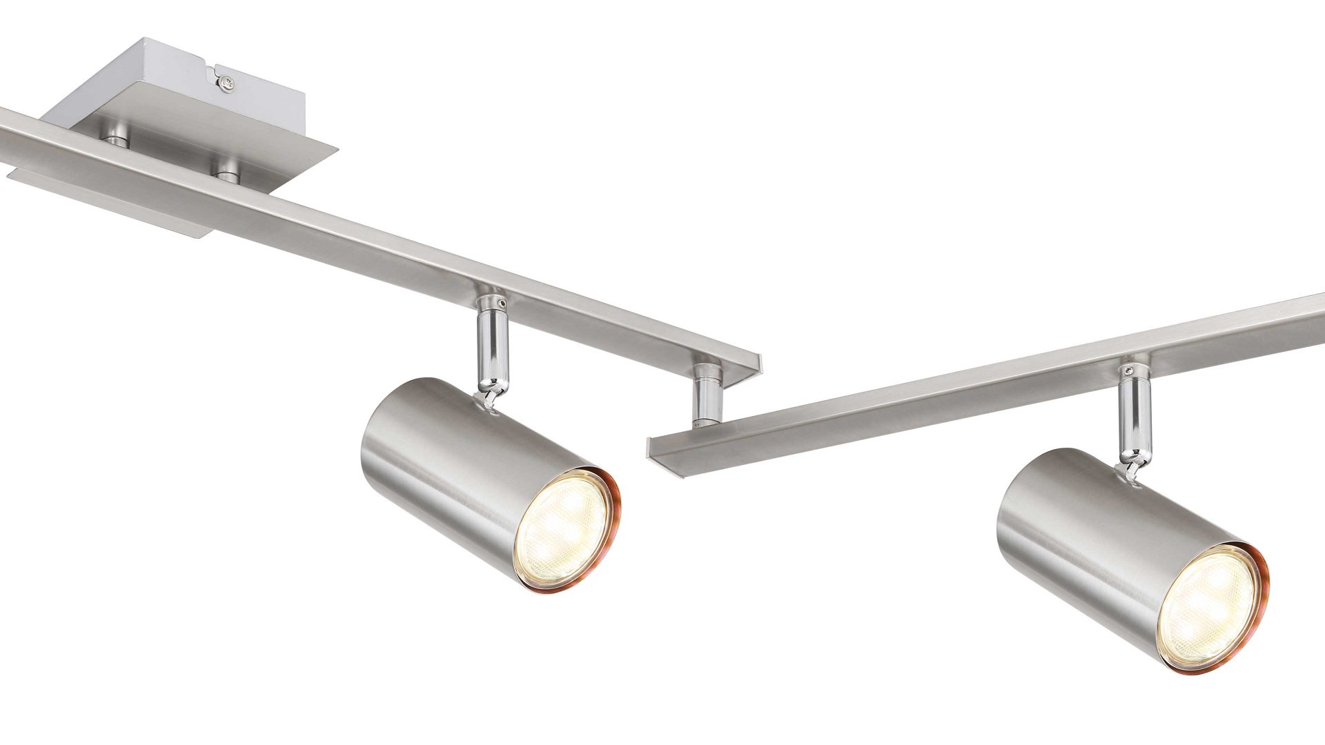 Strahler / Spot Globo lighting aus Metall in Nickel GLOBO Deckenstrahler Robby Nickel matt - sechs Spots, Länge  ca. 180 cm