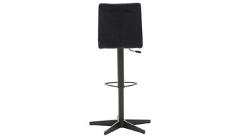 Barstuhl Interliving aus Kunstfaser in Schwarz Interliving Esszimmer Serie 5104 – Barstuhl BL52 mit Drehfunktion carbonschwarze Mikrofaser Night & mattschwarzer Sternfuß