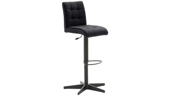 Barstuhl Interliving aus Kunstfaser in Schwarz Interliving Esszimmer Serie 5104 – Barstuhl BL52 mit Drehfunktion carbonschwarze Mikrofaser Night & mattschwarzer Sternfuß