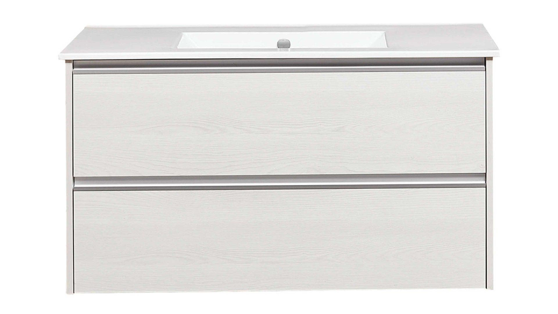 Badmöbel-Set Pelipal aus Holz in Weiß pelipal Serie 6040 - Badmöbel-Set weiße Eiche – dreiteilig