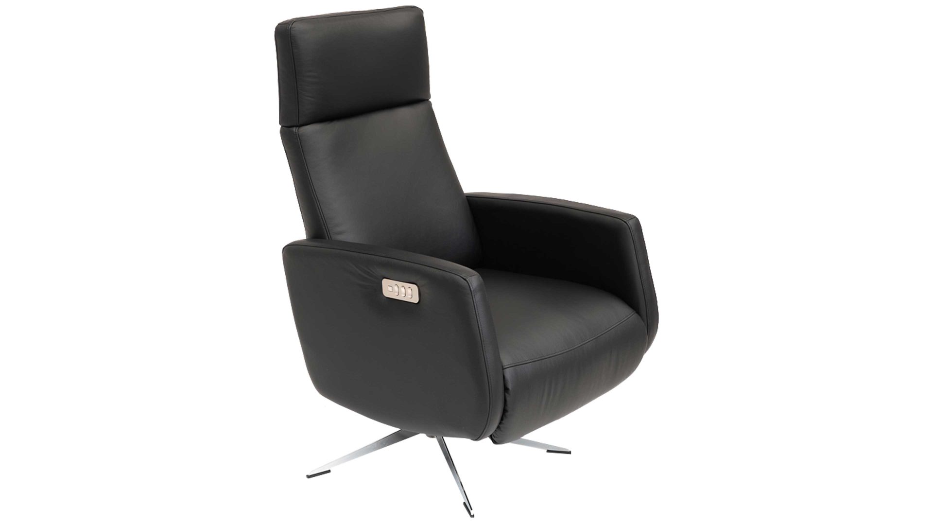 Relaxsessel KAWOO aus Leder in Schwarz KAWOO Leder-Relaxsessel schwarzes Leder Soleda 441 & Sternfuß DSB