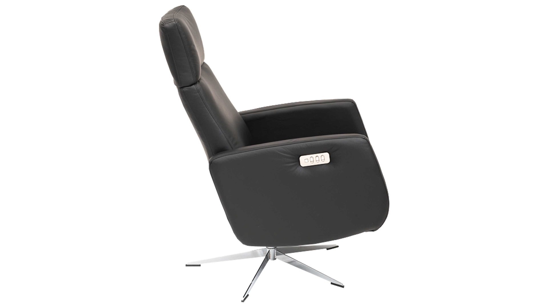 Relaxsessel KAWOO aus Leder in Schwarz KAWOO Leder-Relaxsessel schwarzes Leder Soleda 441 & Sternfuß DSB