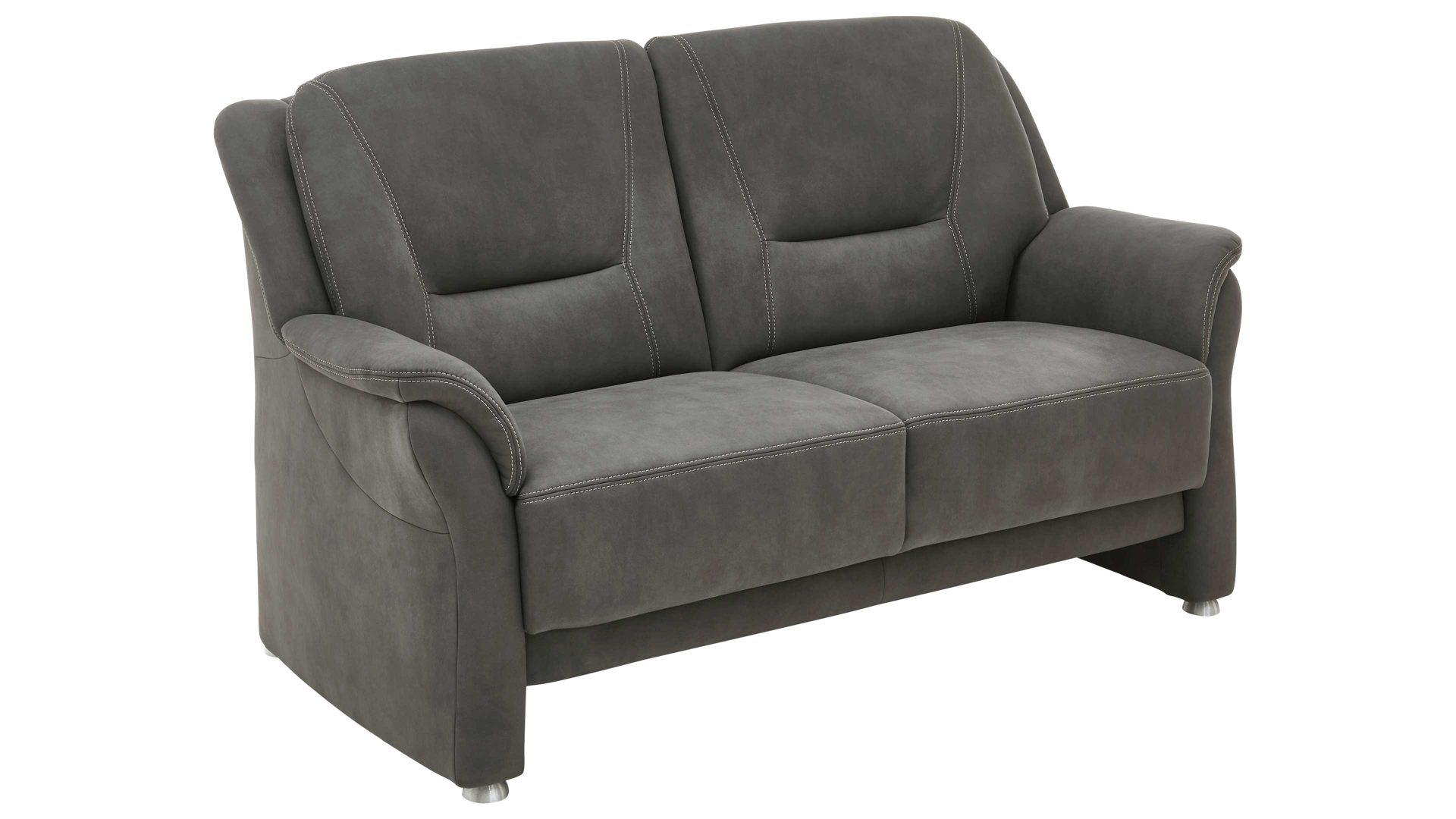 2,5-Sitzer OrthoSedis aus Stoff in Dunkelgrau OrthoSedis OS-PP1133 - 2,5-Sitzer graue Mikrofaser Feeling & Metallfüße - Länge ca. 172 cm