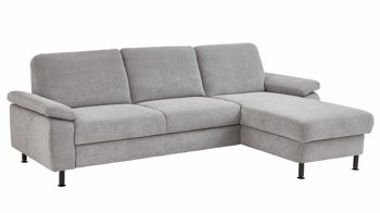 Ecksofa modulmaster aus Stoff in Grau Modulmaster MM-ZE1129 - Ecksofa alufarbene Chenille Charly & schwarze Füße - Stellfläche ca. 260 x 168 cm