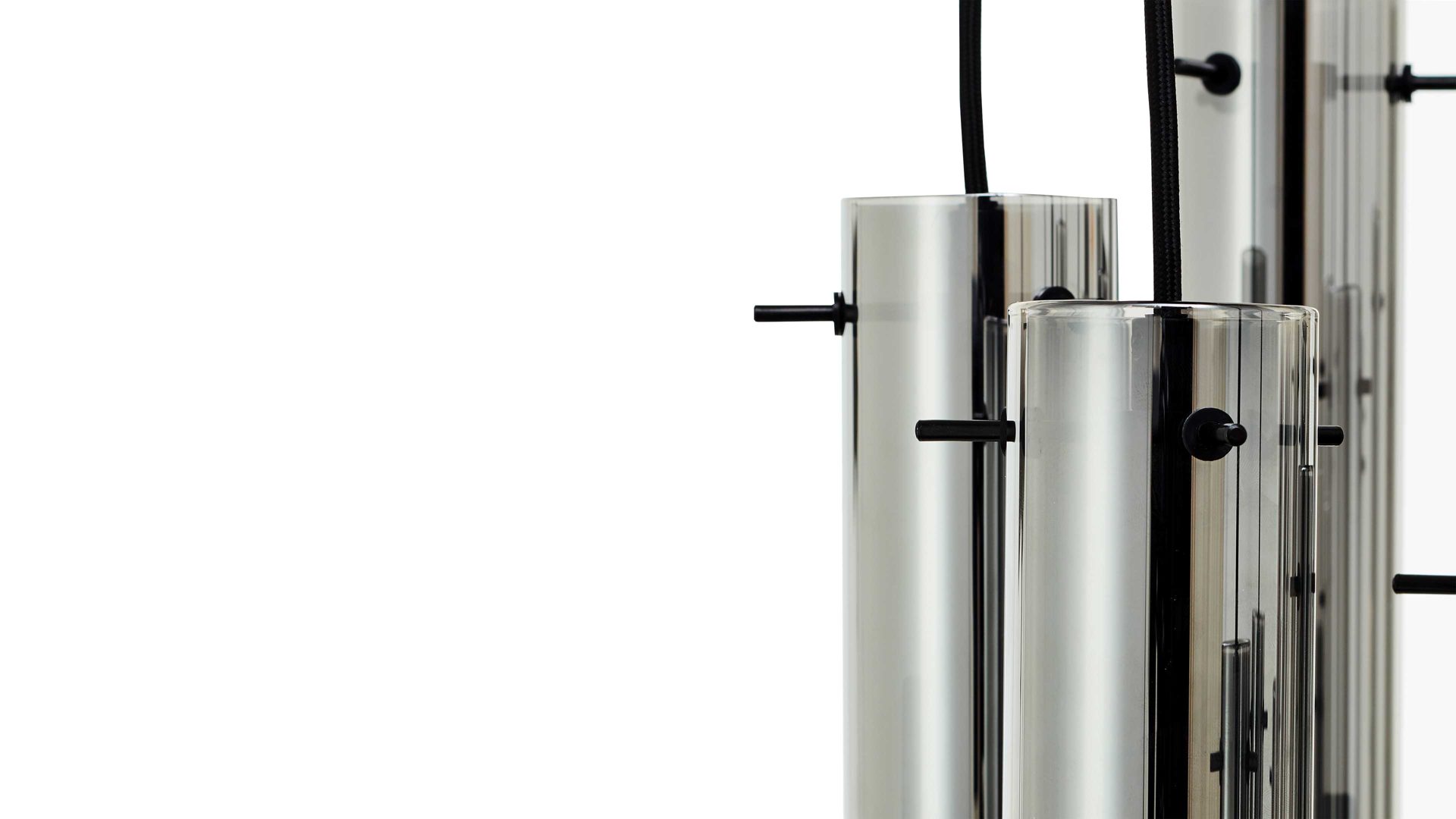 Pendelleuchte Brilliant aus Glas in Schwarz Brilliant Leuchten-Serie Glasini - Hängeleuchte Rauchglas & Metall - Durchmesser ca. 52 cm