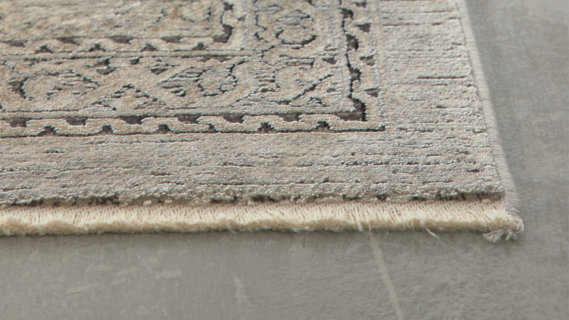 Webteppich Interliving aus Mischgewebe in Beige Interliving Teppich Serie G-8040 cremefarbenes Vintagemuster - ca. 67 x 130 cm