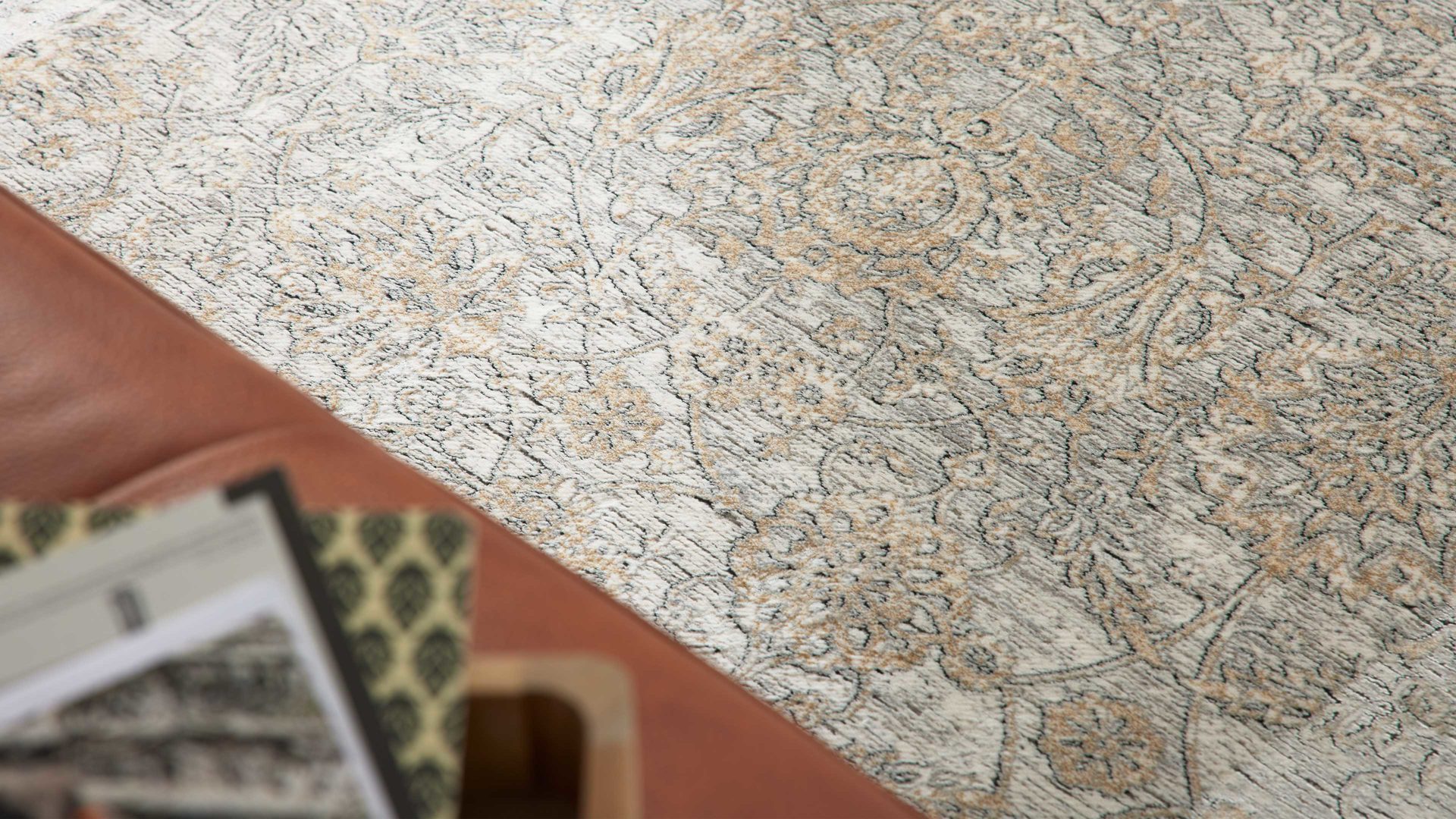 Webteppich Interliving aus Mischgewebe in Beige Interliving Teppich Serie G-8040 cremefarbenes Vintagemuster - ca. 160 x 230 cm