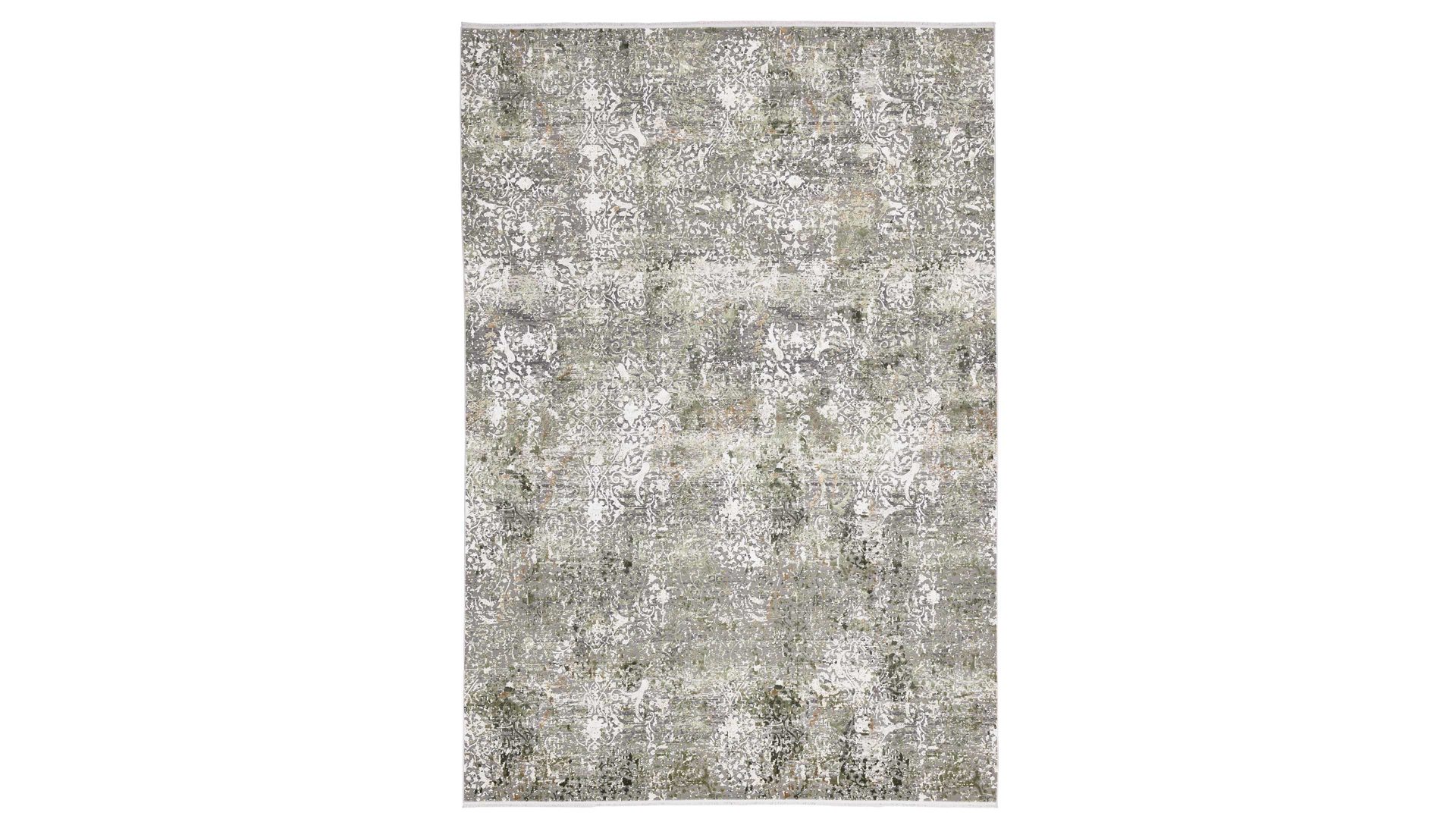 Webteppich Interliving aus Mischgewebe in Grün Interliving Teppich Serie L-8700 Grau-Grün – ca. 67 x 130 cm