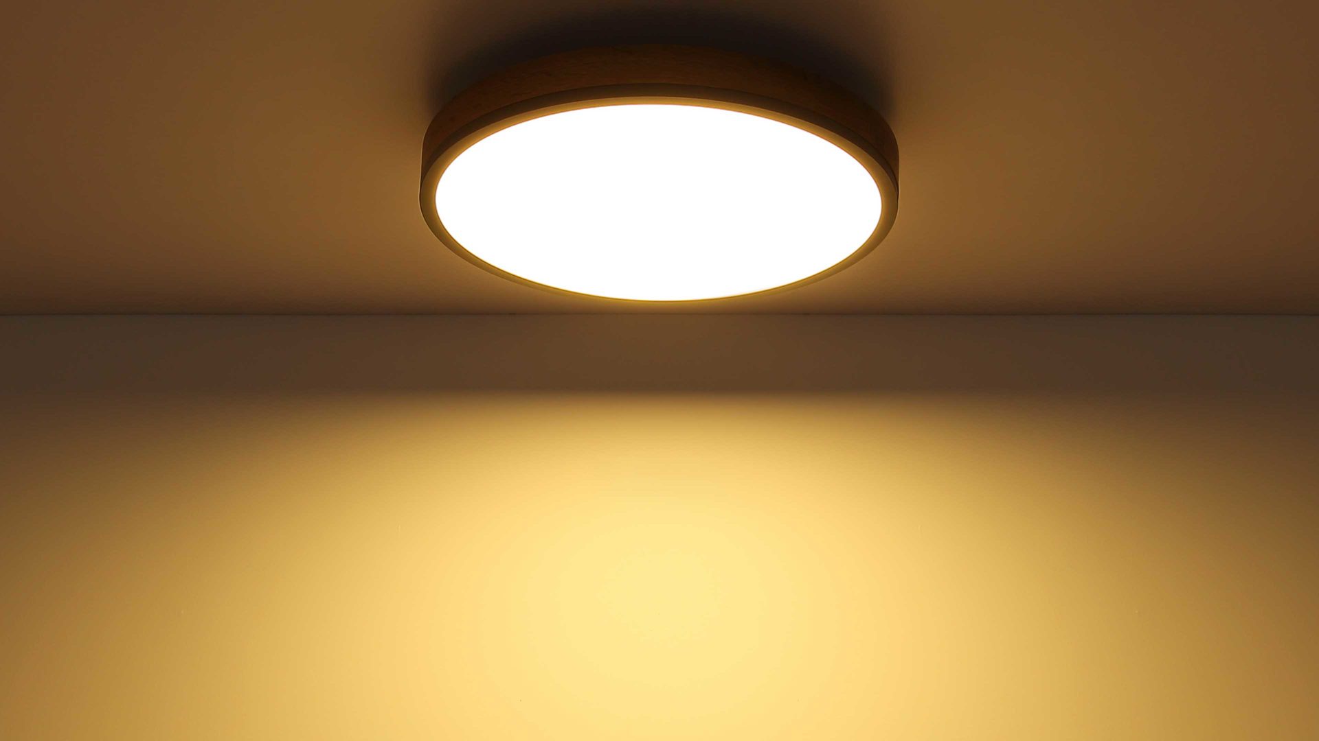 Deckenleuchte Globo lighting aus Holz in Holzfarben GLOBO Leuchten Serie Rodo - Deckenleuchte mit Farbwechsler Holz & Graphit – Durchmesser ca. 45 cm