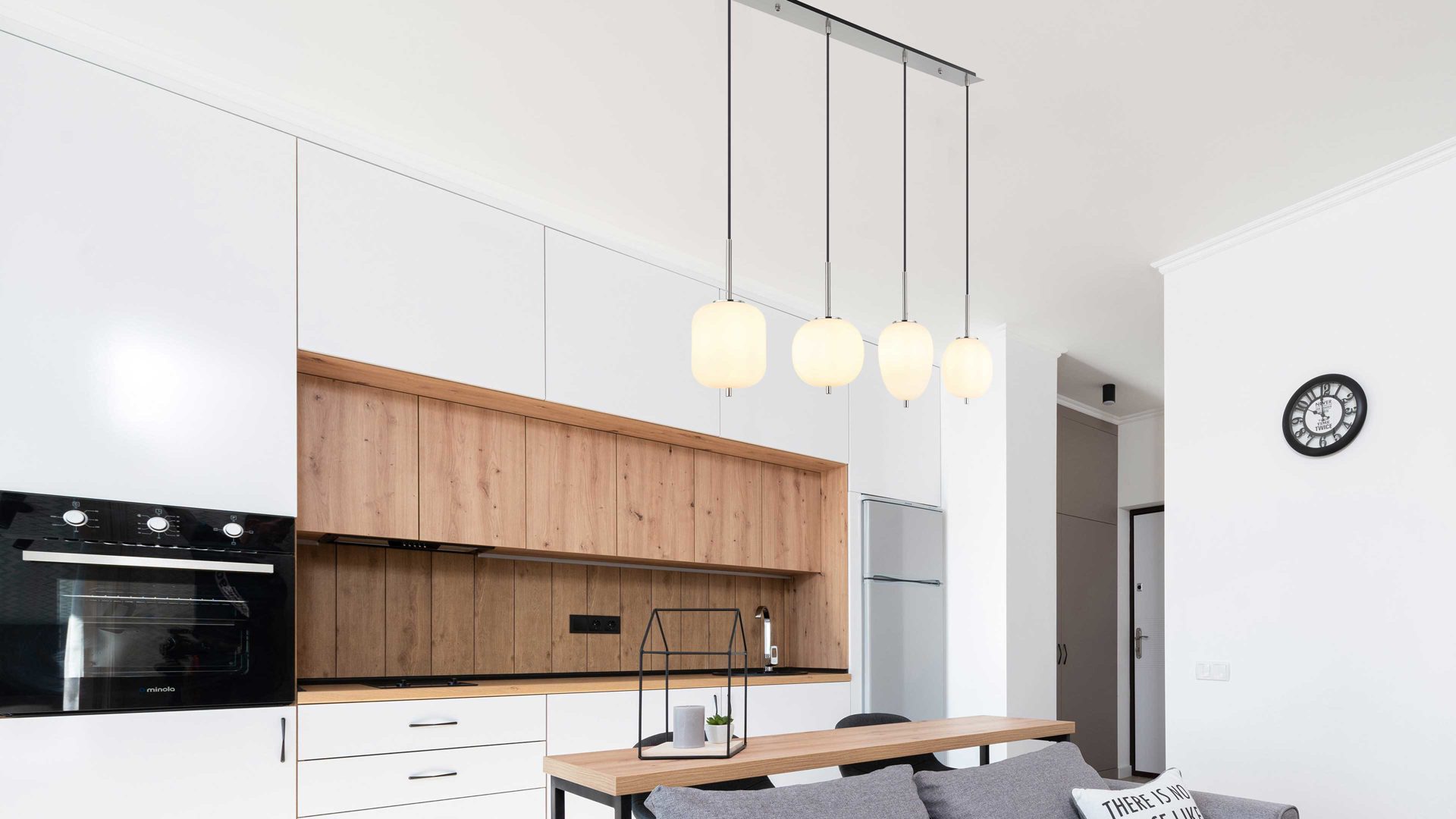 Pendelleuchte Globo lighting aus Glas in Weiß GLOBO Leuchten Serie Blacky I - Hängelampe Opalglas & Nickel matt - Länge ca. 100 cm