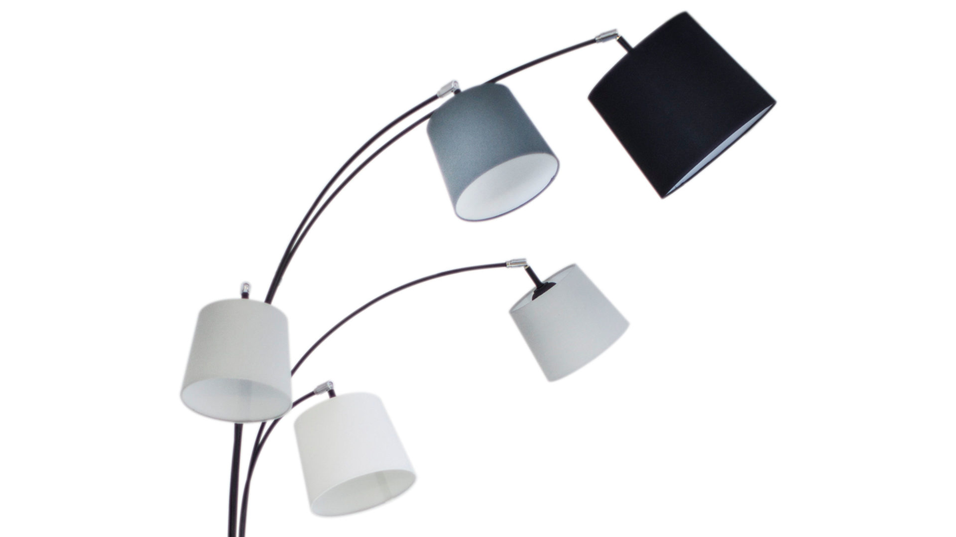 Stehleuchte By rydens aus Metall in Schwarz BY RYDÉNS Leuchten Serie Foggy -  Stehleuchte weißes Metall, fünf flammig - Höhe ca. 200 cm