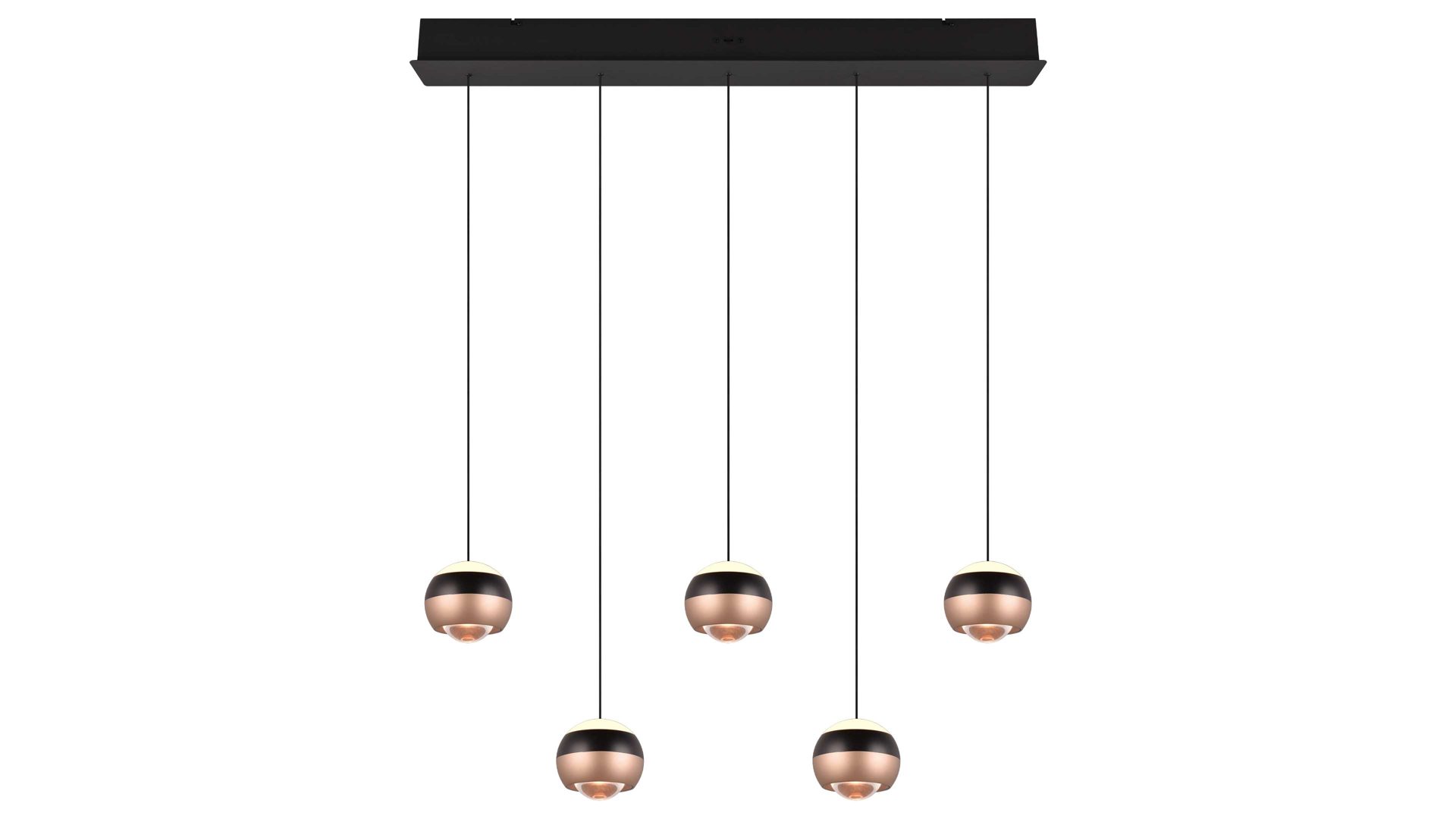 Pendelleuchte Trio lighting for you aus Metall in Schwarz TRIO Leuchten Serie Orbit - Hängelampe mattschwarzes Metall - Länge ca. 100 cm