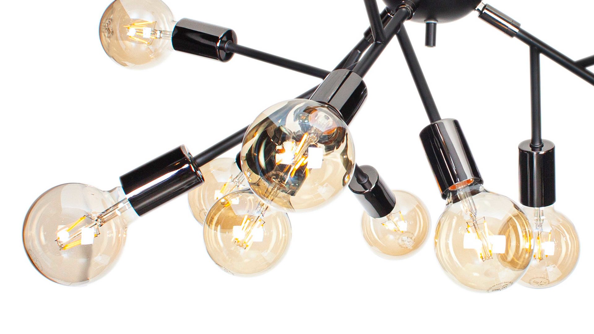 Deckenleuchte By rydens aus Metall in Schwarz BY RYDÉNS Leuchten Serie Heroes - Deckenleuchte Schwarz & Chrom - 12flammig