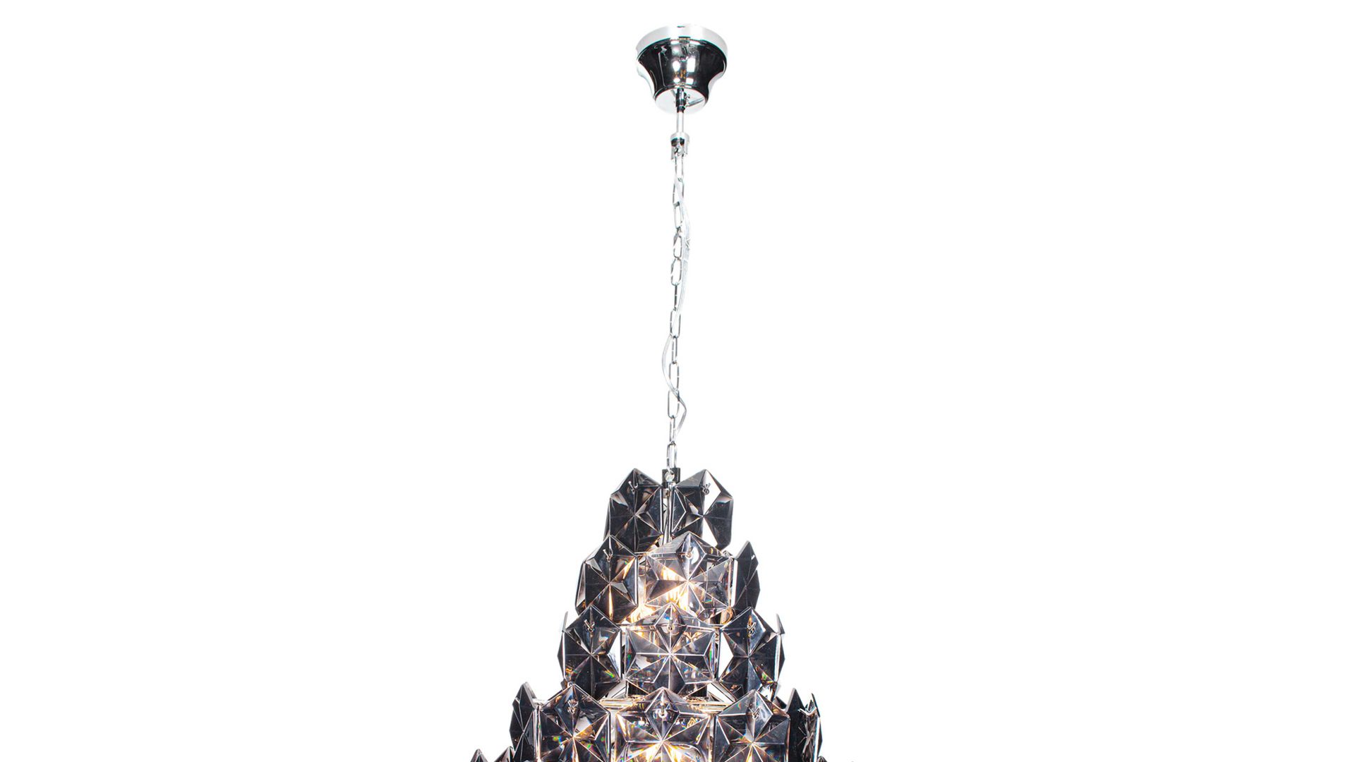 Pendelleuchte By rydens aus Metall in Schwarz BY RYDÉNS Leuchten Serie Monarque Grande - Hängeleuchte Schwarz & Chrom - Höhe ca. 75 cm