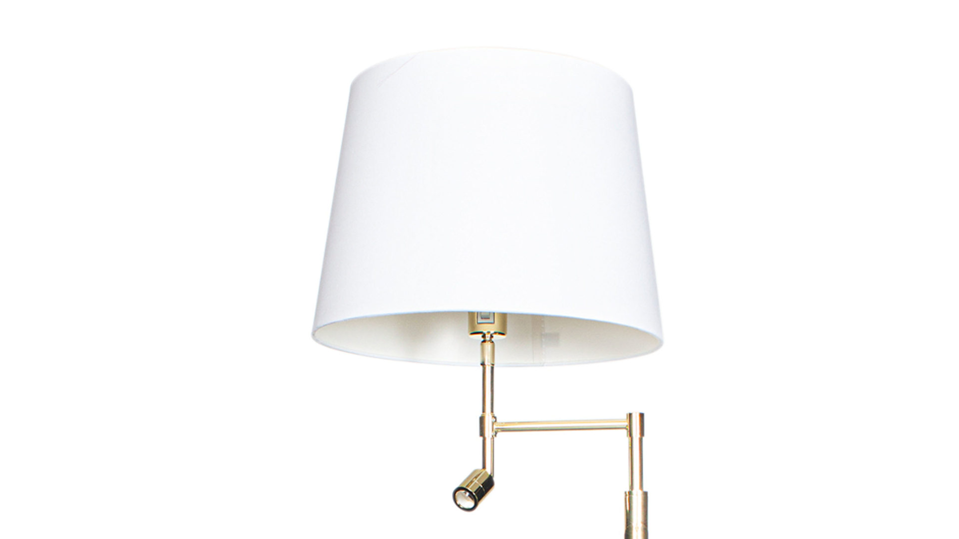 Stehleuchte By rydens aus Textil in Messing BY RYDÉNS Leuchten Serie Orlando - Stehleuchte Weiß & Messing - Höhe ca. 157 cm