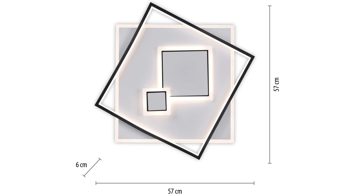 Deckenleuchte Paul neuhaus aus Metall in Weiß Paul Neuhaus Leuchten Serie Mailak weißes & schwarzes Metall - ca. 57 x 57 cm