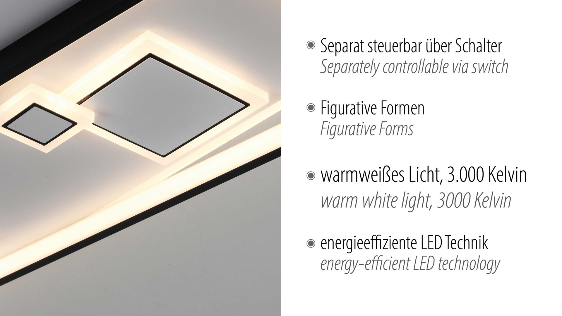 Deckenleuchte Paul neuhaus aus Metall in Weiß Paul Neuhaus Leuchten Serie Mailak weißes & schwarzes Metall - ca. 98 x 30 cm