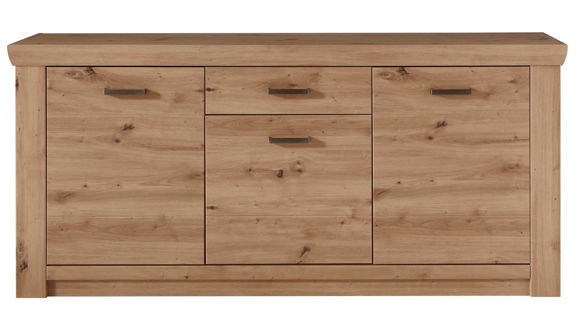 Sideboard Mca furniture aus Holz in Holzfarben Wohnprogramm Meran - Sideboard Balkeneiche – drei Türen, eine Schublade, Breite ca. 183 cm