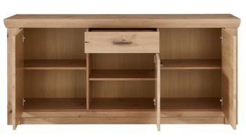Sideboard Mca furniture aus Holz in Holzfarben Wohnprogramm Meran - Sideboard Balkeneiche – drei Türen, eine Schublade, Breite ca. 183 cm