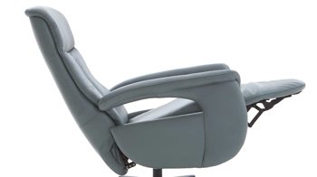 Relaxsessel modulmaster aus Leder in Hellblau Modulmaster MM-PN1062 - Relaxsessel 1DRF stahlfarbenes Leder Vivre & Sternfuß V1S