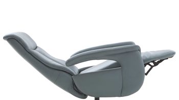 Relaxsessel modulmaster aus Leder in Hellblau Modulmaster MM-PN1062 - Relaxsessel 1DRF stahlfarbenes Leder Vivre & Sternfuß V1S