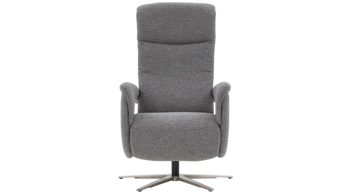 Relaxsessel modulmaster aus Stoff in Hellgrau Modulmaster MM-ZE1062 - Relaxsessel C stahlfarbener Stoffbezug Unica & Edelstahl-Sternfuß AD4