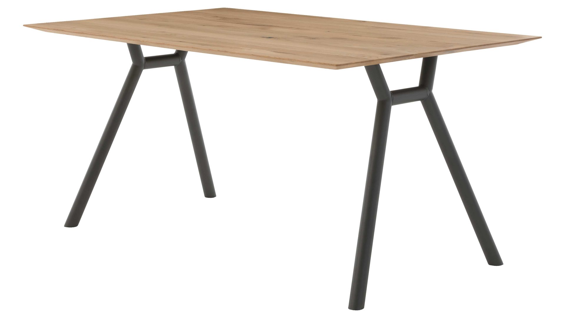 Esstisch Interliving aus Holz in Holzfarben Interliving Esszimmer Serie 5115 - Esstisch astige Eiche & anthrazitfarbenes Metall - ca. 160 x 90 cm