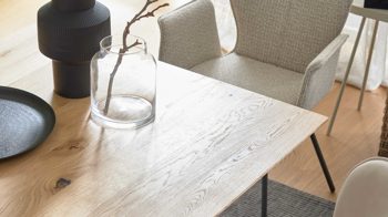 Esstisch Interliving aus Holz in Holzfarben Interliving Esszimmer Serie 5115 - Esstisch astige Eiche & anthrazitfarbenes Metall - ca. 200 x 90 cm