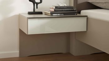 Komplettzimmer Interliving aus Holz in Weiß Interliving Schlafzimmer Serie 1032 – Komplettzimmer Weiß & Kieselgrau - vierteilig, Liegefläche ca. 180 x 200 cm