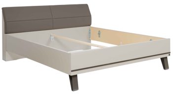 Bettgestell Interliving aus Holz in Weiß Interliving Schlafzimmer Serie 1032 – Bettgestell 309 Weiß, Kieselgrau & Havanna - Liegefläche ca. 180 x 200 cm