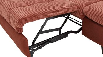 Funktion KAWOO aus Stoff in Orange KAWOO Polstermöbel Santa Rosa - Bettfunktion kupferfarbener Breitcordbezug Lincoln