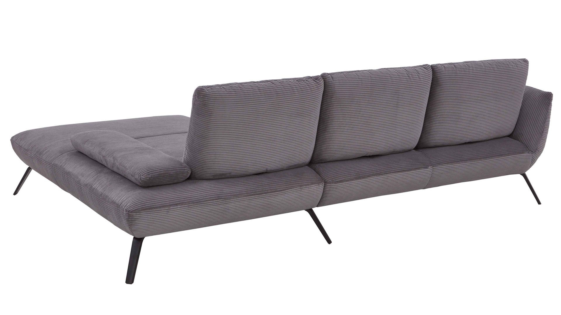 Ecksofa KAWOO aus Stoff in Grau KAWOO Polsterprogramm Dover Plus - Ecksofa grauer Cordbezug - Stellfläche ca. 301 x 191 cm