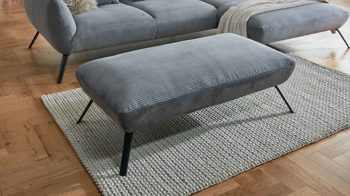 Polsterhocker KAWOO aus Stoff in Grau KAWOO Polsterprogramm Dover Plus - Polsterhocker grauer Breitcord Lincoln - ca. 142 x 80 cm