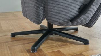 Relaxsessel KAWOO aus Stoff in Grau KAWOO Polsterprogramm Dover XC - Relaxsessel grauer Breitcord Lincoln & schwarzer Sternfuß