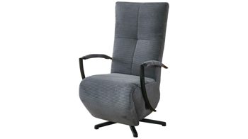 Relaxsessel KAWOO aus Stoff in Grau KAWOO Polsterprogramm Dover XC - Relaxsessel grauer Breitcord Lincoln & schwarzer Sternfuß