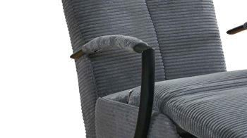 Relaxsessel KAWOO aus Stoff in Grau KAWOO Polsterprogramm Dover Plus - Relaxsessel grauer Breitcord Lincoln & schwarzer Sternfuß