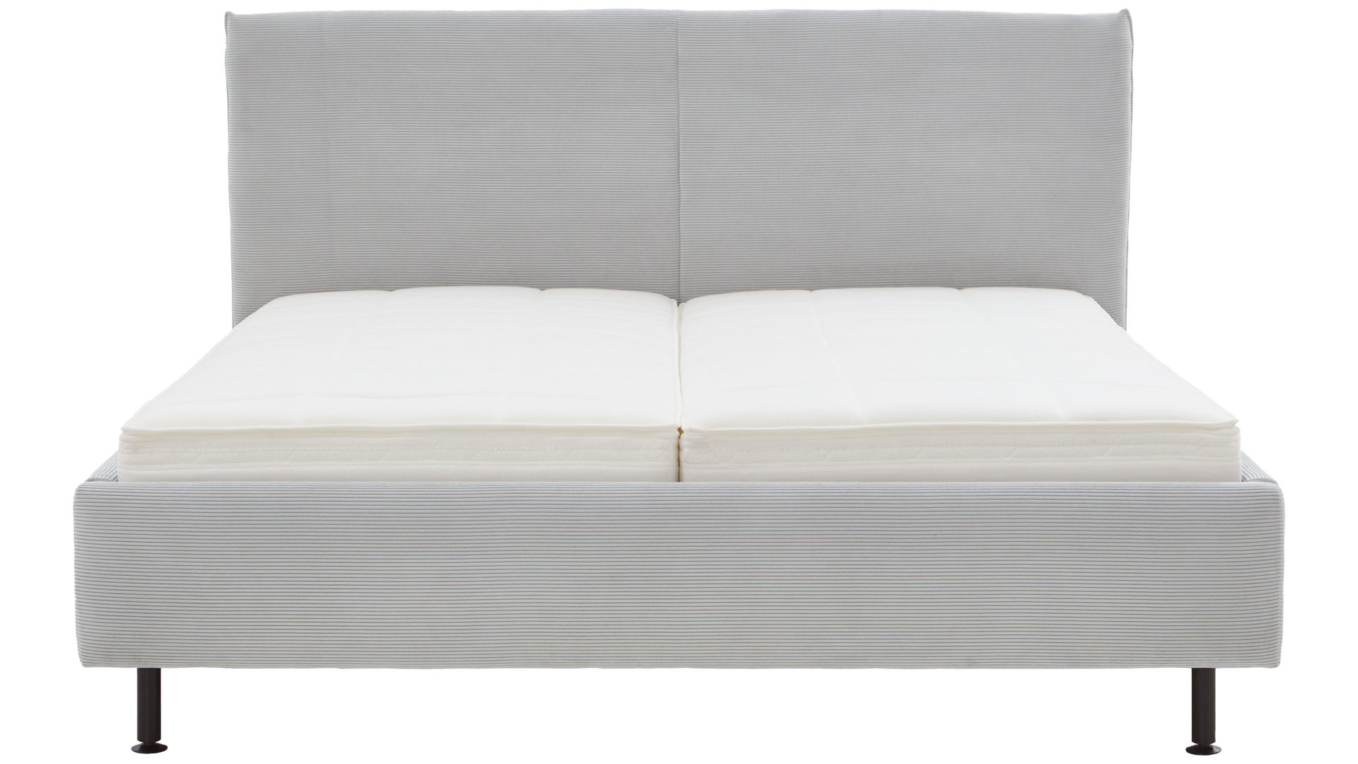 Polsterbett comfortmaster besser sitzen, liegen, leben aus Stoff in Hellgrau Comfortmaster Polsterbett Serie OC-PB23104 silberfarbener Feincord – Liegefläche ca. 180 x 200 cm